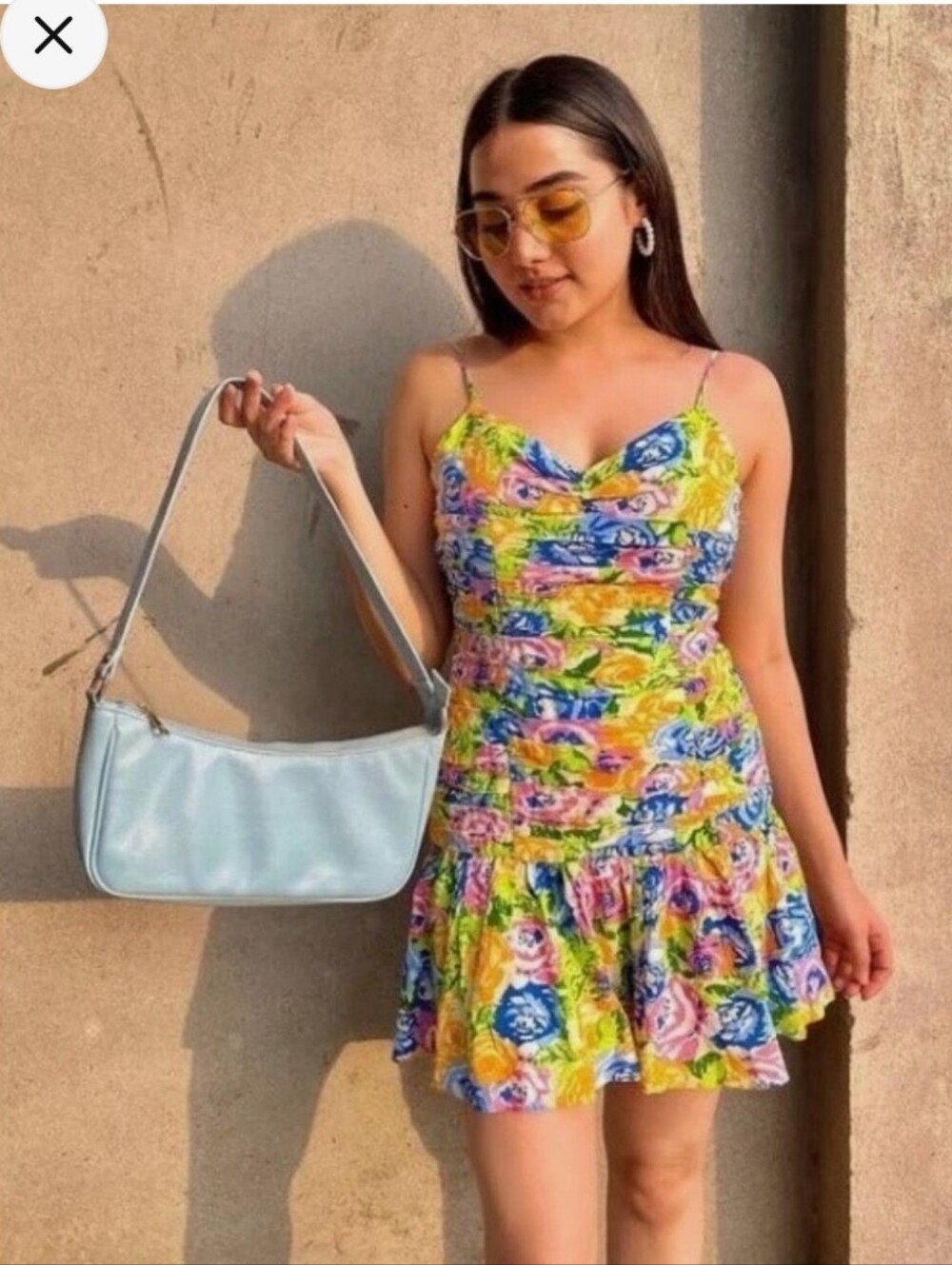 Zara Ruched Floral Mini Dress